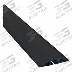 Cable protector: 1 Channels, 3 1/4 in Overall Wd, 9/16 in Overall Ht, 15 ft Lg, Rubber, Black (MPN D-2-LP-15-BK). Key specifications — Color: Black; Brand: ELECTRIDUCT.