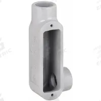 Conduit Outlet Body: Iron, 1 in Trade Size, LR Body, 12.2 cu in Body Capacity, Threaded Hub (MPN LR38). Key specifications — Finish: Powder Coated; Includes: Set Screw Hubs; For Use With: IMC; Brand: HUBBELL KILLARK; Hub Style: Threaded; Mfr. Series: Duraloy 8.