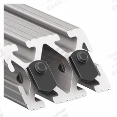 45° Support: 45° Support, 15 Series, 6 in x 3 in x 1 1/2 in, For 21/64 in Slot Wd, 4 Holes, Gray (MPN 2530). Key specifications — Material: Aluminum; Mounting Type: Slide-In; Brand: 80/20; Finish: Anodized.