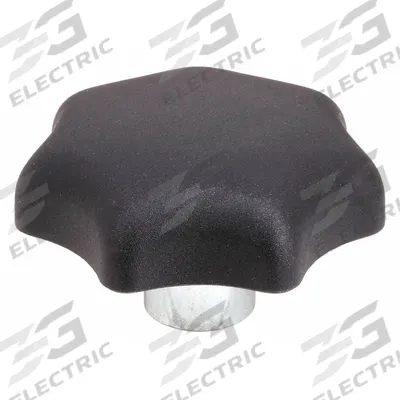 KIPP Hand Knob: 7 Point, Plastic w/ Steel Thread, 3/8"-16 Thread, 18 mm Thread Lg - 7-Arm Knobs with Threaded Hole