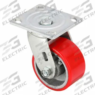 APPROVED VENDOR Plate Casters: Rigid/Swivel, No Brake, Polyurethane, 4 in Wheel Dia, Hole - Plate Caster Kits