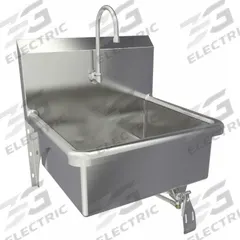 SANI-LAV Hand Sink: 1 Stations, 9 in Bowl Dp, 20 in Bowl Lg, 17 in Bowl Wd, Faucet Included, 16 ga (MPN 5041). Key specifications — Includes Side Splash: Side Splash Not Included; Series: Stainless Steel Hand Wash Sink; Brand: SANI-LAV.