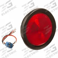 GROTE Stop/Turn/Tail Light: Incandescent, Stop Light, Red, Round, 4 5/16 in Overall Dia, Female Pin (MPN 52782). Key specifications — Standards: FMVSS 108; Electrical Connection: Female Pin; Brand: GROTE; Installation Type: Permanent; Lens Color: Red; Mount Type: Grommet; Lighting Technology: Incandescent; Light Type: Stop Light.