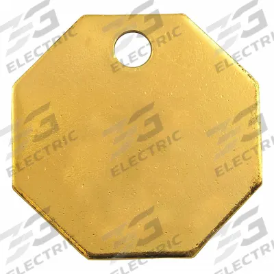 APPROVED VENDOR Blank Tag: Brass, Yellow, 0.04 in Thick, Octagon, 1 1/4 in x 1 1/4 in - General Purpose Blank Valve Tags