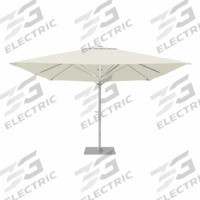 CALIFORNIA UMBRELLA Outdoor Umbrella: White, Aluminum/Steel, Hand Crank - Rectangular Umbrellas