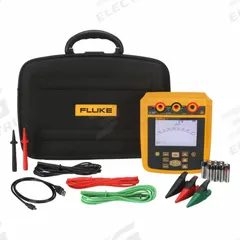FLUKE Insulation Tester: 200 kiloohm to 500 gigohm, CAT IV 600V, Digital, USB, IP40, >5 mA (MPN FLUKE-1537). Key specifications — attr1393037: 250V DC; attr1393007: +/-3%; attr1393010: LCD; attr1393031: IP40; attr1398478: CAT IV 600V; attr1392966: FLUKE; attr1392965: >5 mA.
