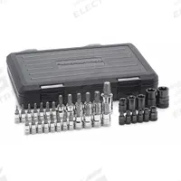 GEARWRENCH Socket Bit Sets: 26 - 50 Pieces, 1/4 in, 3/8 in, 1/2 in Drive Size, 36 Pieces, Torx (MPN 80728). Key specifications — attr1216280: Fixed Insert; attr1216283: GEARWRENCH; attr1225718: T7 to E20; attr1227491: 1/4 in, 3/8 in, 1/2 in.