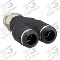 AIGNEP USA Push-Fit Wye Fitting: 10 mm OD x 10 mm OD x 1/2 in Pipe Size, Nylon, 2 5/8 in Overall Lg (MPN 55320-10-1/2). Key specifications — Brand: AIGNEP USA.