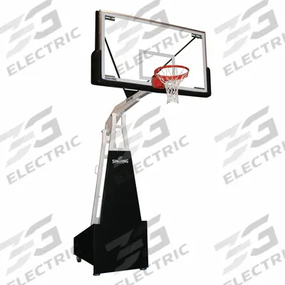 SPALDING Portable Backstop: Tempered Glass, 10 ft Max Ht, 72 in Backboard Ht - Basketball Backstops