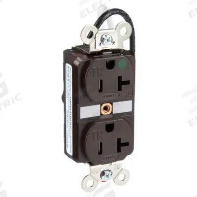 HUBBELL Receptacle: Hospital Grade Fed. Spec., Duplex, 5-20R, Brown, 125V AC, 20 A - General Purpose Receptacles