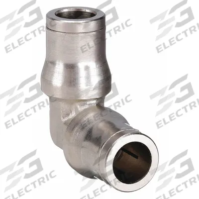 LEGRIS Push-Fit Elbow Fitting: 1/4 in OD x 1/4 in OD Size, Push-to-Connect x Push-to-Connect - Nickel-Plated Brass Tube Fittings