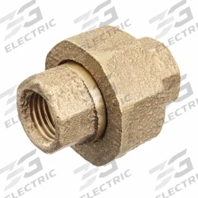 APPROVED VENDOR Metal Pipe Straight: Union, 3/8 in x 3/8 in, Class 125, None Brass, 200 psi - Threaded Low-Pressure Pipe Fittings for Potable Water