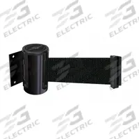 TENSABARRIER Retractable Belt Barrier: Fixed Mounting Plate, 7 1/2 ft Belt Lg, Pattern, Black (MPN 896-STD-33-STD-NO-B9X-C). Key specifications — Frame Color: Black; Brand: TENSABARRIER; Belt Color: Black.