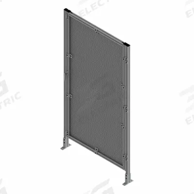 FAZTEK T-Slot Framing System Door: Stand-Alone, Gray, Right Swing, 72 in H x 39 in W x 5 1/2 in D - Wire Mesh Standalone Door Kits