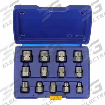 IRWIN Screw Extractor Set: 3/8 in Drive Size, 1/4 in to 3/4 in Socket Size Range - 3/8" Drive Bolt Extraction Socket Sets