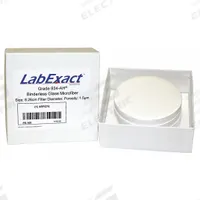 LABEXACT Glass Microfiber Filter: 934-AH, 8.26 cm Dia, 0.43 mm Thick, 1.5 um Pore Size (MPN LSS-AH8260). Key specifications — Product Type: Filter; Brand: LABEXACT.