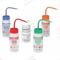 DYNALON Wash Bottle: 250 mL, Acetone/Ethanol/Isopropanol/Methanol/Write-On, Assorted, Wide (MPN 506485-0005). Key specifications — Closure Color: Assorted; Vented/Nonvented: Vented; Body Color: Colorless; Brand: DYNALON; Imprinting Group: Assorted.