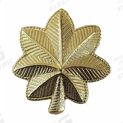 HEROS PRIDE Metal Rank Insignia: Maj. Leaf, 3/4 in, Gold, Metal, Clutch Pin, Rank Insignia - Metallic Insignia