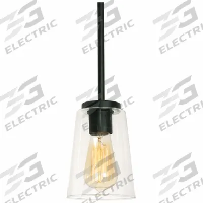AFX INC. LightPendant: 5 in Dia, 7 1/4 in Ht, Black, 60 W, 120V AC - Joanna Pendant Lights