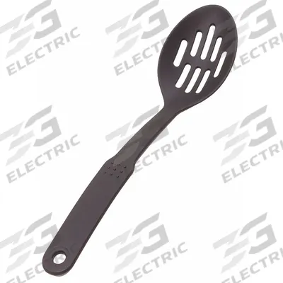 CRESTWARE Slotted Spoon: 12 in Overall Lg, Black - Serving Spoons