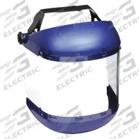 SELLSTROM Face Shield: Clear, Uncoated, Reusable, 19 in Visor Wd, 6 in Visor Ht, Polycarbonate (MPN S38110). Key specifications — Headgear Color: Blue; Brand: SELLSTROM; Visor Material: Polycarbonate; Visor Features: Reusable.