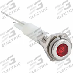 APPROVED VENDOR Flush Panel Light: 6 mm Panel Mounting Hole Dia, LED, Red, Flush Head, H06 (MPN 24M037). Key specifications — Brand: APPROVED VENDOR; Electrical Connection: Lead for Soldering.