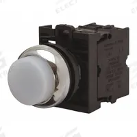 EATON Extended Push Button: 22 mm Mounting Size, Non-Metallic, Momentary (MPN M22-DLH-W). Key specifications — Brand: EATON; Action: Momentary; Series: M22; Push Button Material Type: Non-Metallic.