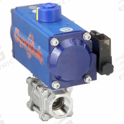 DYNAQUIP CONTROLS Pneumatically Actuated Two-Way Ball Valve: 1 in, Stainless Steel - Stainless Steel Pneumatically-Actuated Ball Valves