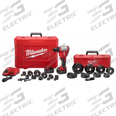MILWAUKEE Knockout Tool Kit: 18V DC, 6 in Punching Capacity (Steel) - Milwaukee Cordless Knockout Punches