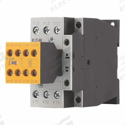EATON Magnetic Contactor: 3 Poles, 24V DC, 18 A - Safety Contactors