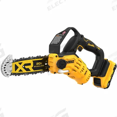 DEWALT Battery-Powered Chainsaw Kit: 8 in Bar Lg, Rear Handle, Auto Chain Oiler - Battery-Powered Chainsaws