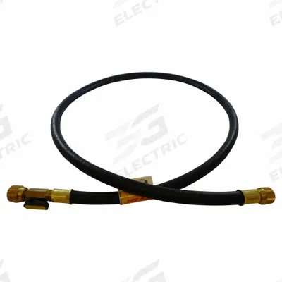 PRO-SET Hose: 5 ft Lg, 0° Angle, Black, Nylon, Single Hose - Charging Hoses