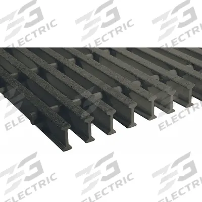 FIBERGRATE Fiberglass Pultruded Grating: Structural Grating, 5 ft x 10 ft Nominal Size (WxL) - Acid-Resistant Industrial Structural Grating