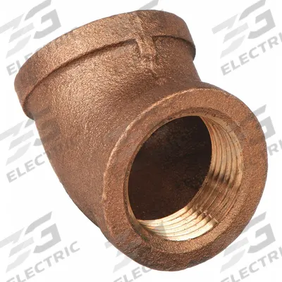 APPROVED VENDOR Metal Pipe Elbow: 45° Elbow, 1/4 in x 1/4 in, Brass - Low-Pressure Threaded Pipe Fittings