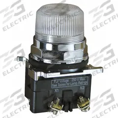EATON Pilot Light: 30 mm Panel Mounting Size, Clear, Incandescent, 10250T Series (MPN 10250T206NC5N). Key specifications — Series: 10250T; Brand: EATON; Includes Push-To-Test: No Push-To-Test Included.