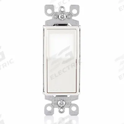 LEVITON Wall Switch: Rocker Switch, 3-Way, Maintained, White, 120/277V AC - Rocker Wall Switches