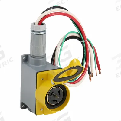 HUBBELL WIRING DEVICE-KELLEMS Prewired Receptacle: 125/250V AC, CS6369, Bare Wire - Prewired Receptacles