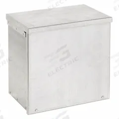 HOFFMAN Enclosure: Steel, 12 in x 12 in x 8 in, 3R, Solid Cover, Screw On, Included, Galvanized (MPN A12R128GV). Key specifications — Brand: HOFFMAN; Closure Method: Screws; Knockouts: Included.