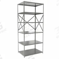 HALLOWELL Metal Shelving: Standalone, Heavy-Duty, 36 in x 24 in, 84 in Overall Ht, 6 Shelves (MPN F7511-24HG). Key specifications — attr41760: Steel; attr41761: Steel; attr37625: Unassembled; attr37628: Gray; attr33609: HALLOWELL.