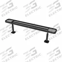 ULTRASITE Outdoor Bench: Extra Heavy-Duty, 72 in Overall Lg, 18 3/4 in Overall Ht, Black, Black (MPN 942SM-V6-BLACK). Key specifications — Manufacturer Part Number: 942SM-V6-BLACK; Brand: ULTRASITE; Frame Color: Black; Product Type: Outdoor Bench; Seat Color: Black; Series: Extra Heavy-Duty.