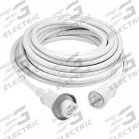 HUBBELL WIRING DEVICE-KELLEMS Extension Cord: Outdoor Use, 50 ft Lg, Outlet, L5-30P, 10/3, STW (MPN HBL61CM08WLED). Key specifications — Brand: HUBBELL WIRING DEVICE-KELLEMS; Temperature Rating: -4° to 140°F; NEMA Plug Configuration: L5-30P.