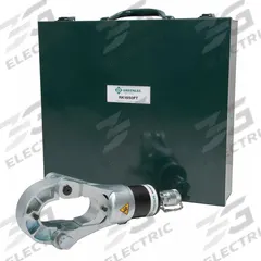 GREENLEE Remote Powered Crimping Head: P-Die/U-Die, 1,500 kcmil Max Copper, 1,250 kcmil Max Aluminum (MPN RK1550FT). Key specifications — attr664980: GREENLEE; attr664997: Remote Hydraulic Crimping Tool; attr664981: P-Die; attr666526: 3/8 in Male Screw-Type Coupler; attr664982: Greenlee.