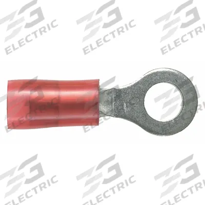 PANDUIT Ring Terminal: Red, Nylon Insulation, #10 Stud Size, 22 AWG to 18 AWG Wire Sizes - Insulated Ring Terminals