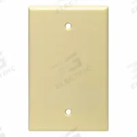 LEVITON Wall Plate: Blank, 1 Gang, Ivory, Midsize Size (MPN PJ13-I). Key specifications — Brand: LEVITON; Material: Nylon.