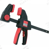 BESSEY Trigger Clamp: Soft-Touch Grooved, 6 in Max Jaw Opening, 4 3/4 in to 10 1/2 in, One Handed (MPN EHKM06). Key specifications — attr663922: BESSEY.