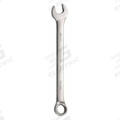 WESTWARD Combination Wrench: Alloy Steel, Satin, 25 mm Head Size, 13 1/8 in Overall Lg - Metric 12-Point Combination Wrenches