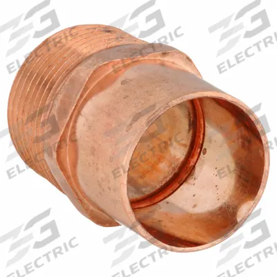 NIBCO Sweat Fitting Tee: 1 in CTS x 1 in Pipe, Cup x MNPT, Wrot Copper (MPN 9031351) - Wrot Copper Tube Fittings