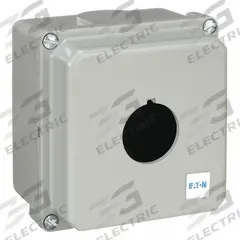 EATON Push Button Enclosure: 30mm, 1 Holes, Cast Zinc, NEMA 12/13/4/4X (MPN 10250TN11). Key specifications — attr211299: EATON; attr1043605: Oil-Tight and Dust-Tight.