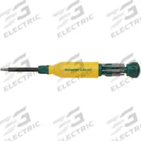 MEGAPRO Multi-Bit Screwdriver: Hex Tip, 7 Tips, 8 1/2 in Overall Lg, Quick-Change, Molded Grip (MPN 151HX-B). Key specifications — attr1205339: Hex: 3/32 in + 7/64 in + 1/8 in + 9/64 in + 5/32 in + 3/16 in + 7/32 in + 1/4 in + 2 mm + 3mm + 4 mm + 5 mm + 5.5 mm +6mm; attr1205303: MEGAPRO.
