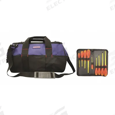 WESTWARD Insulated Screwdriver Set: 1-10 Pieces, 9 Pieces, Phillips/Slotted Tip - Insulated Screwdriver Sets